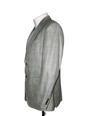 Cremieux Men's 42R Sport Coat Jacket Grey Glen Plaid Bamboo made in Canada
